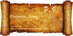 Paskesz Irma névjegykártya