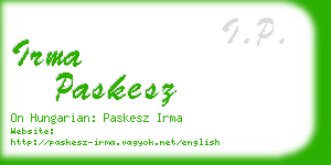 irma paskesz business card